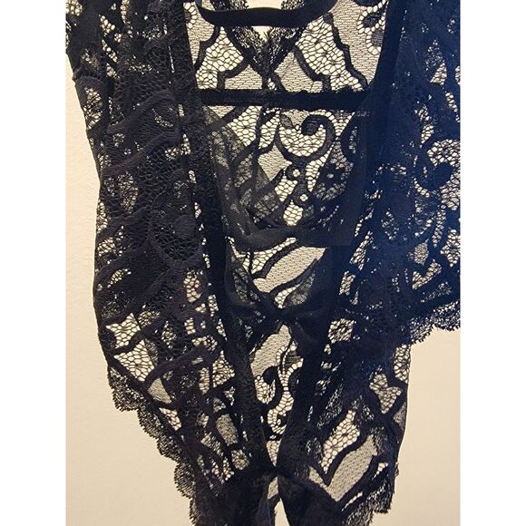 NWT Peek A Boo Sexy Lace Teddy Transparent Bodysuit, Size L - Picture 4 of 6